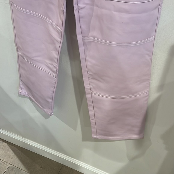 ASOS cargo wide leg fix leather pant pink cream - Picture 5 of 9